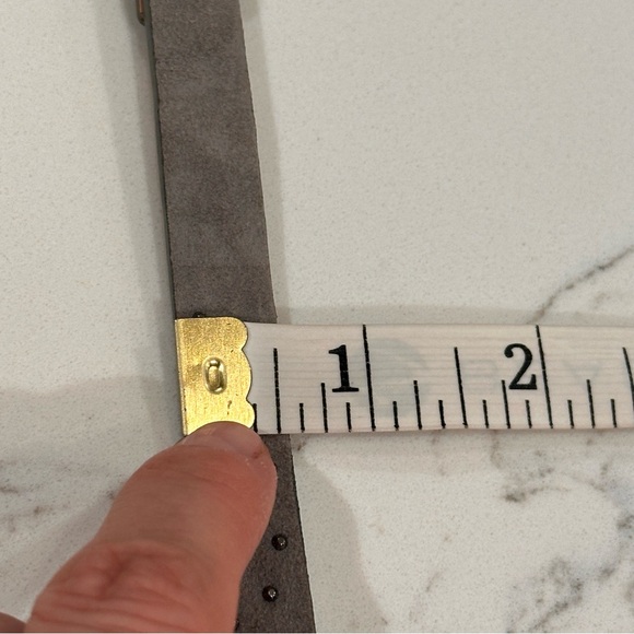 J. Crew Gray Suede Leather Sparkle Belt Womens S Studded Y2K 90s Thin Rivets - Picture 11 of 14